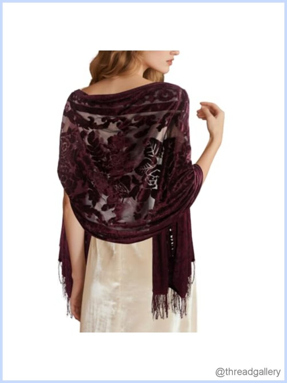 Velvet Lace Shawl Wrap Evening Dress Wedding Scarf Winter